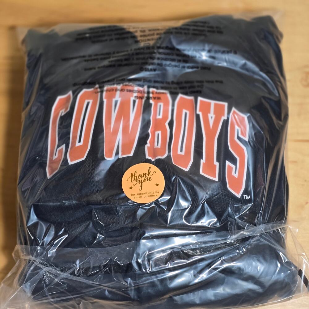Vintage Stadium OSU Oklahoma State Cowboys Full Zip Jacket Black NCAA Football M - Picture 8 of 8